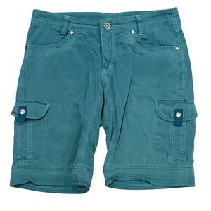 Kuhl Women Teal Blue Cargo Shorts Size 6 Hiking Outdoor Lightweight Utility